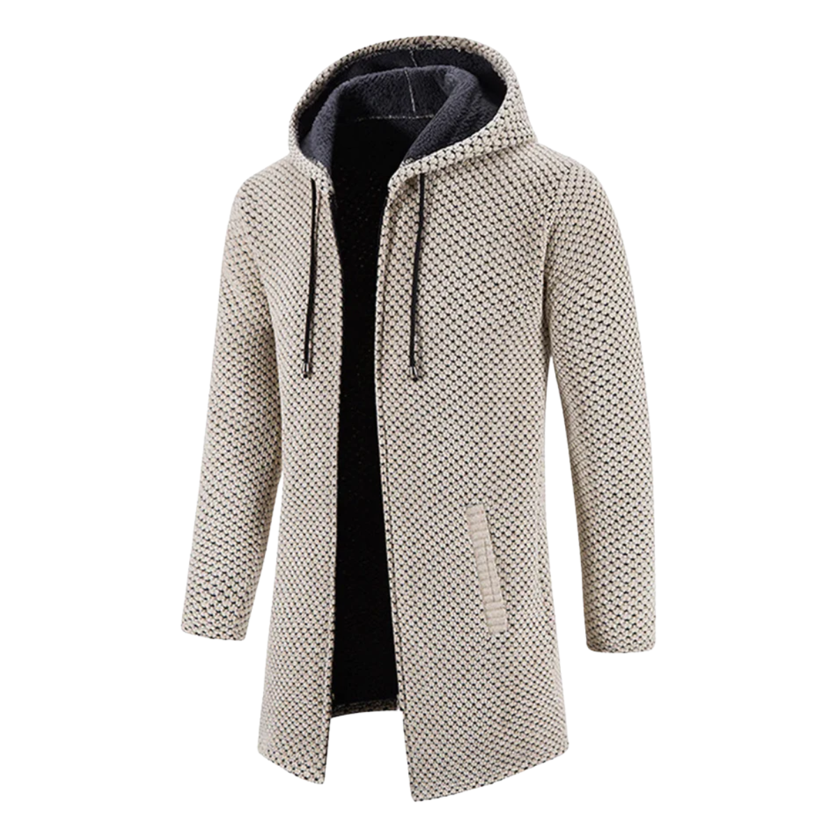 imgi_1_2 Fleece Gevoerd Winter Vest met Kap voor Heren – Beige - Afbeelding 1